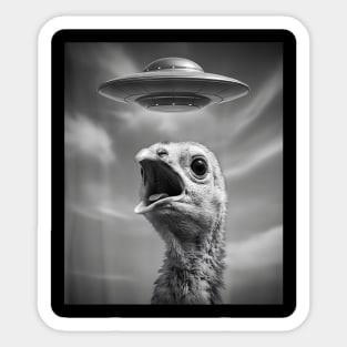 Alien Turkey Ufo Selfie Thanksgiving Sticker